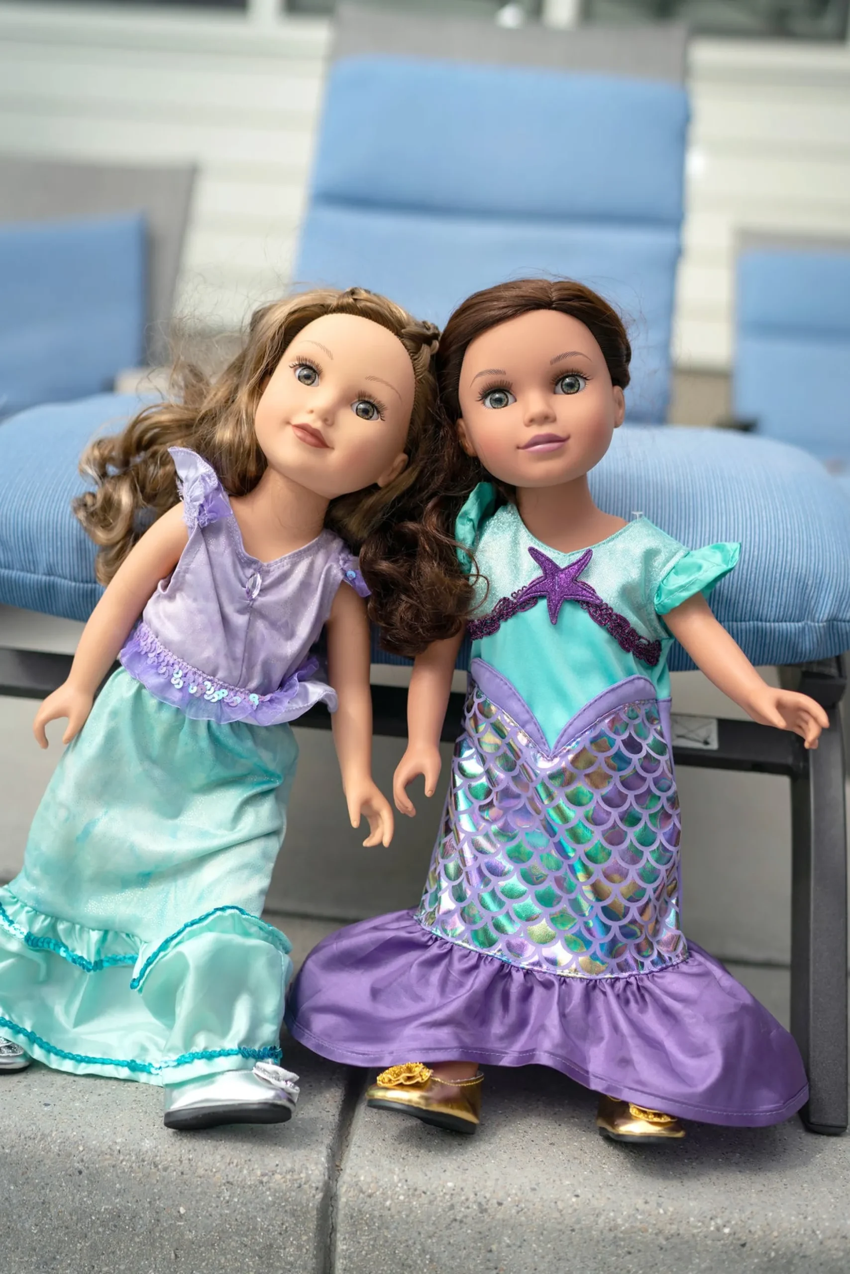 Little Adventures Doll Dress Purple Sparkle Mermaid> Doll Dress Ups