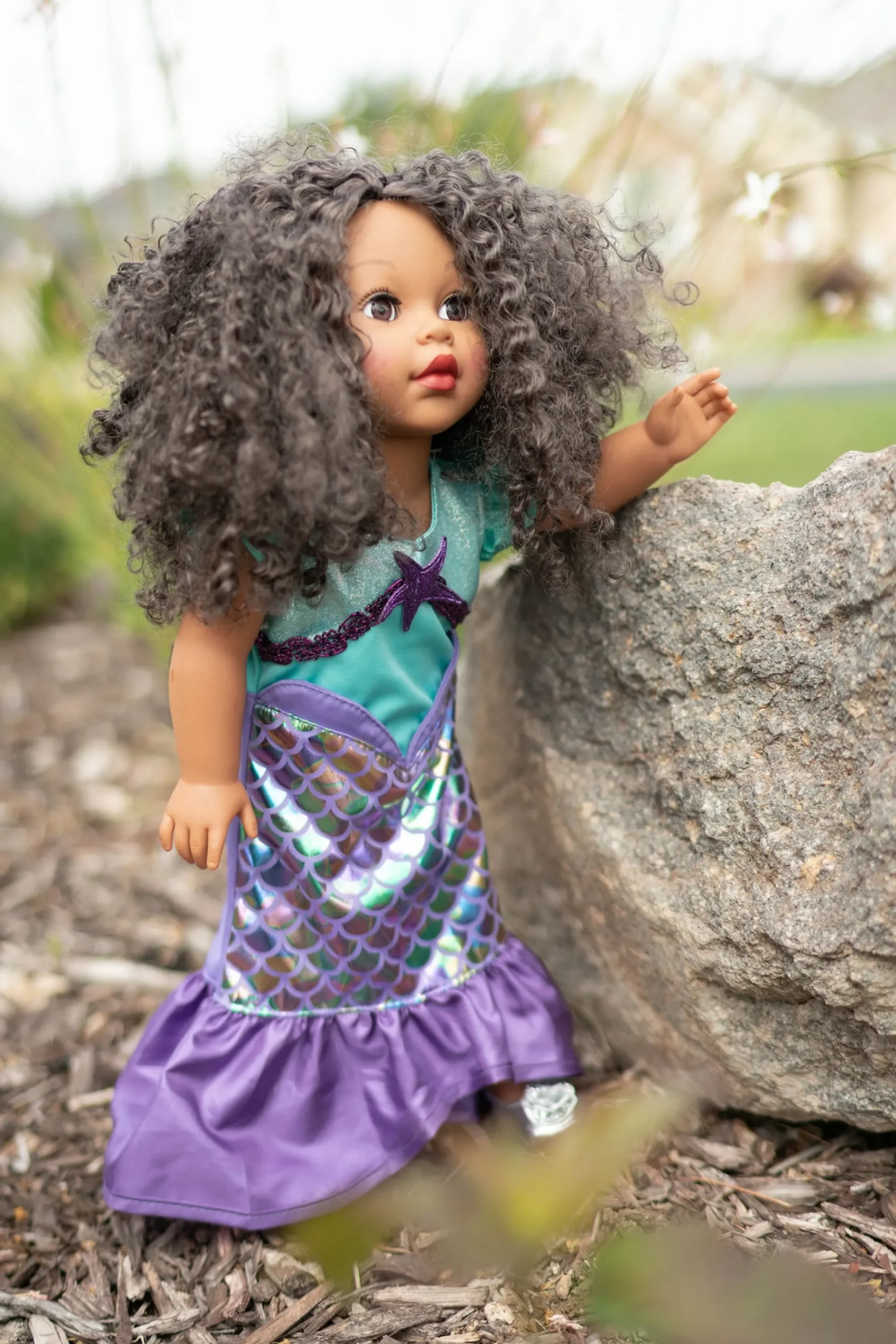 Little Adventures Doll Dress Purple Sparkle Mermaid> Doll Dress Ups