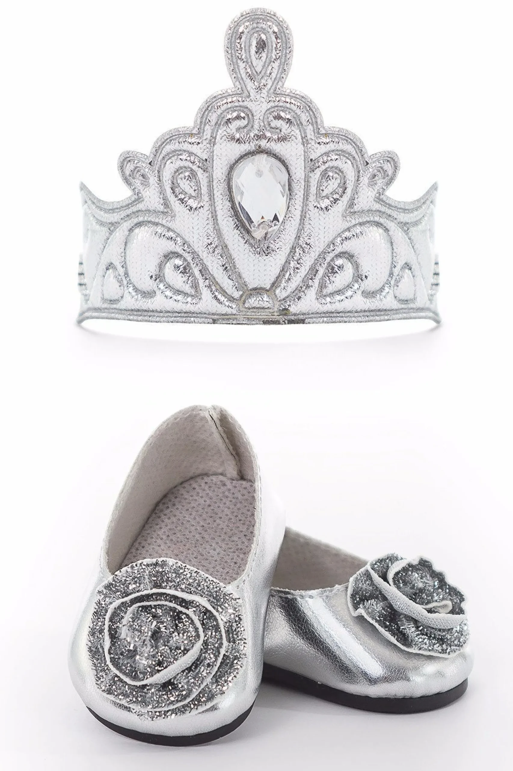 Little Adventures Doll Shoes And Tiara Silver> Doll Dress Ups