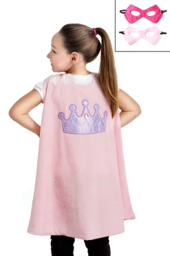 Little Adventures Pink Crown Cape & Mask Set> Cloaks
