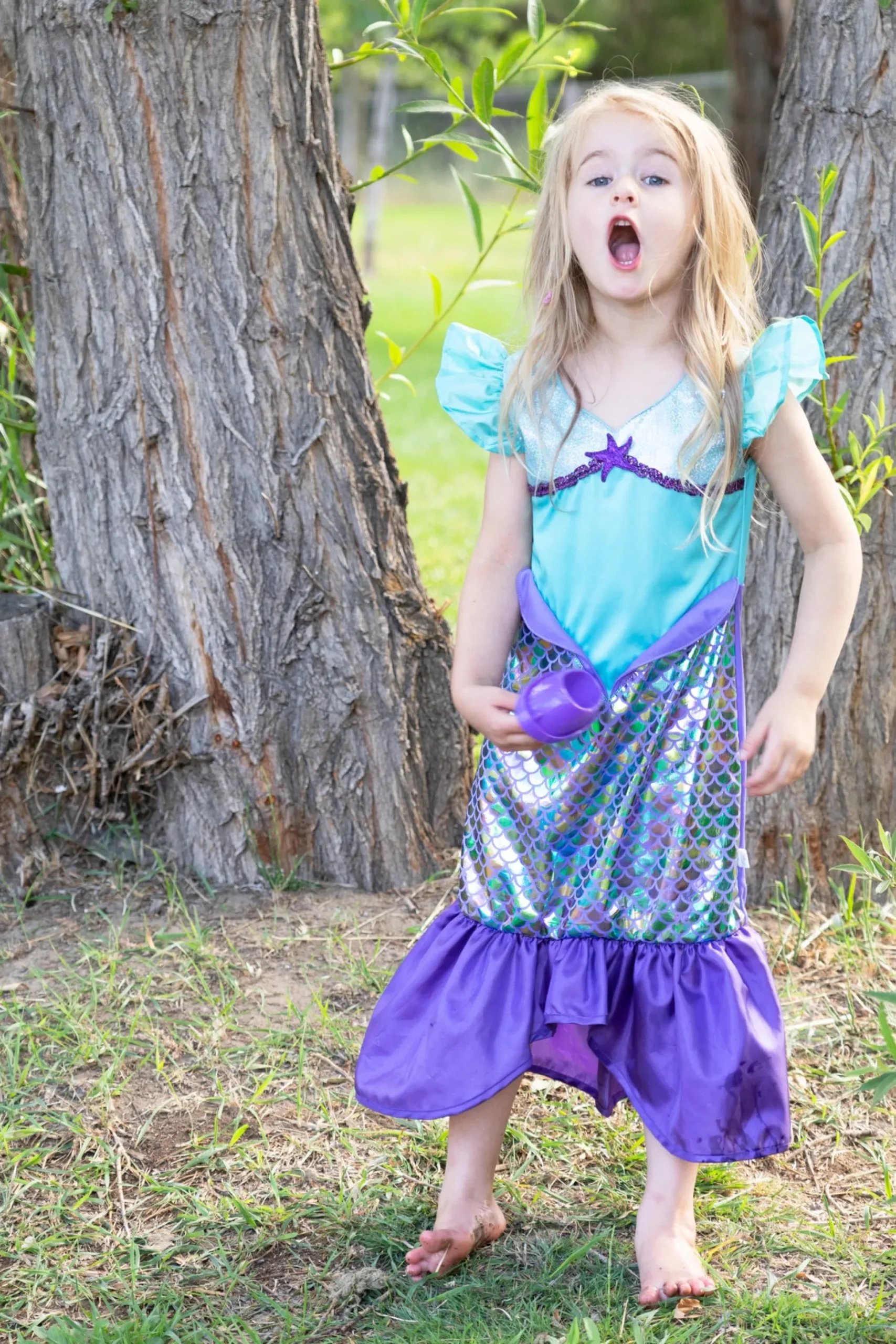 Little Adventures Purple Sparkle Mermaid> Dresses