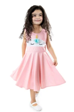 Little Adventures Unicorn Twirl Dress Pink> Twirl Dresses