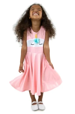 Little Adventures Unicorn Twirl Dress Pink><noscript><img width=