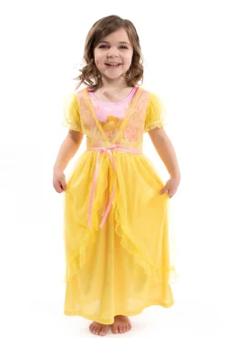 Little Adventures Yellow Beauty Nightgown With Yellow Robe> Nightgowns