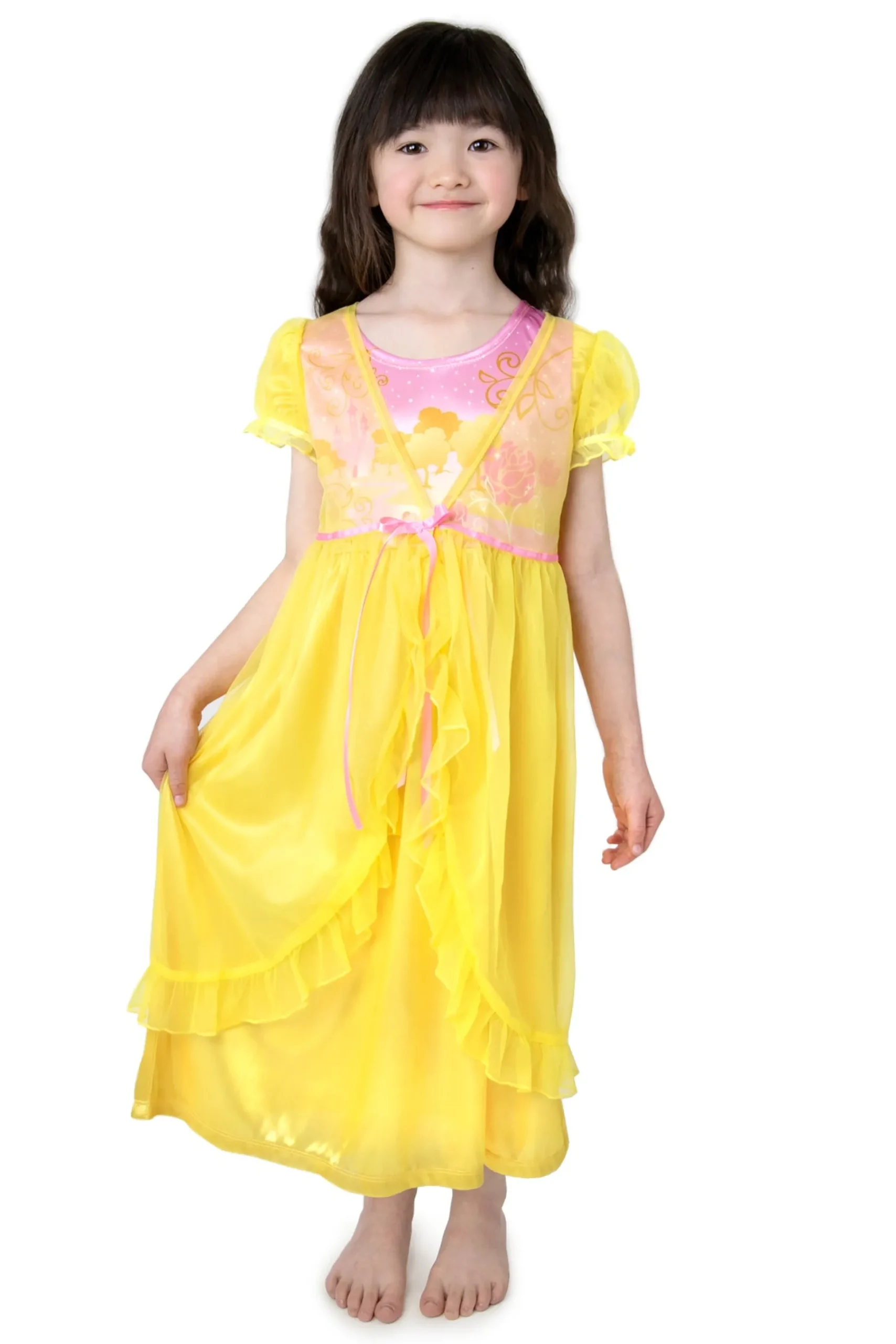 Little Adventures Yellow Beauty Nightgown With Yellow Robe> Nightgowns