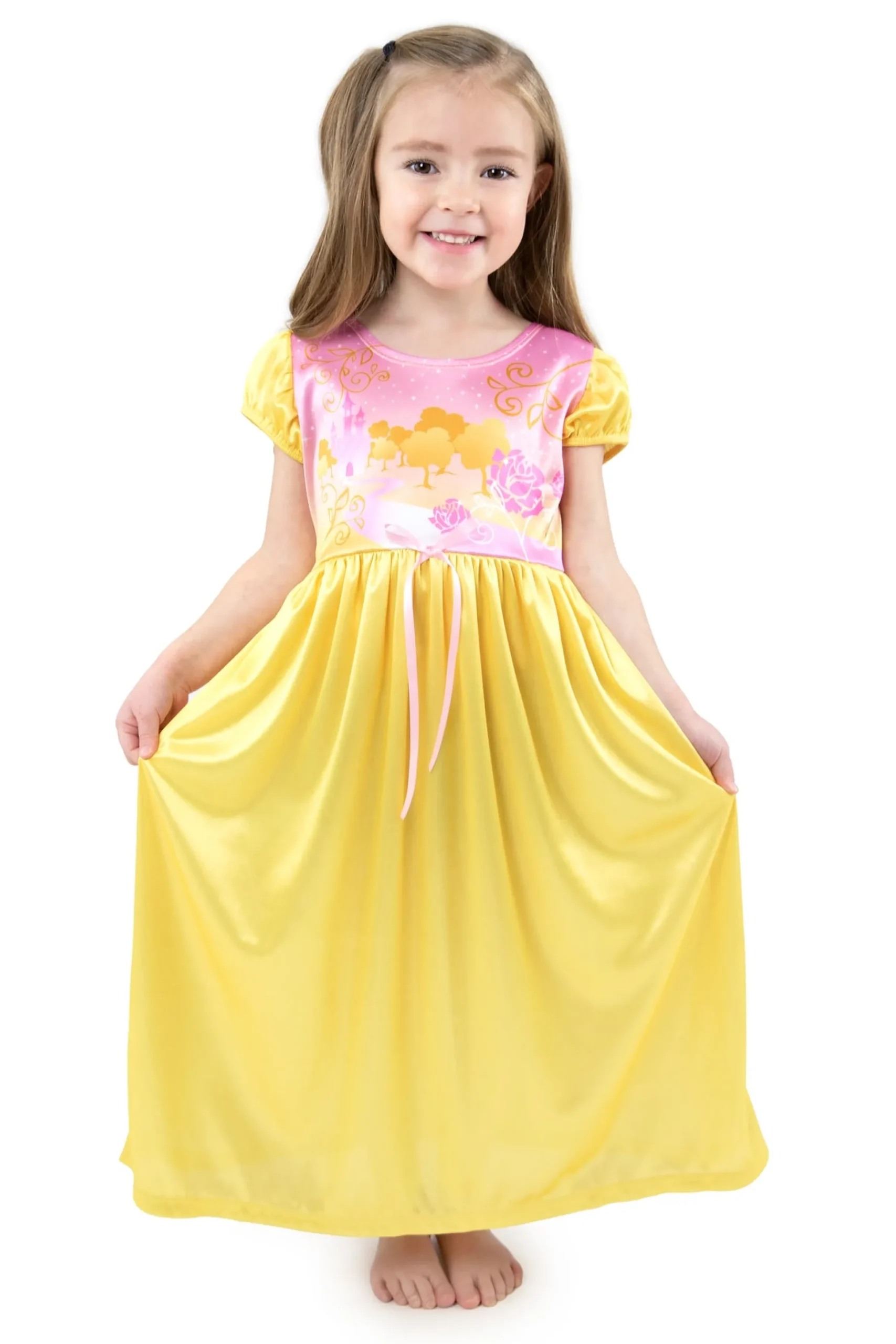 Little Adventures Yellow Beauty Nightgown With Yellow Robe> Nightgowns