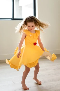 Little Adventures Yellow Beauty Twirl Dress><noscript><img width=